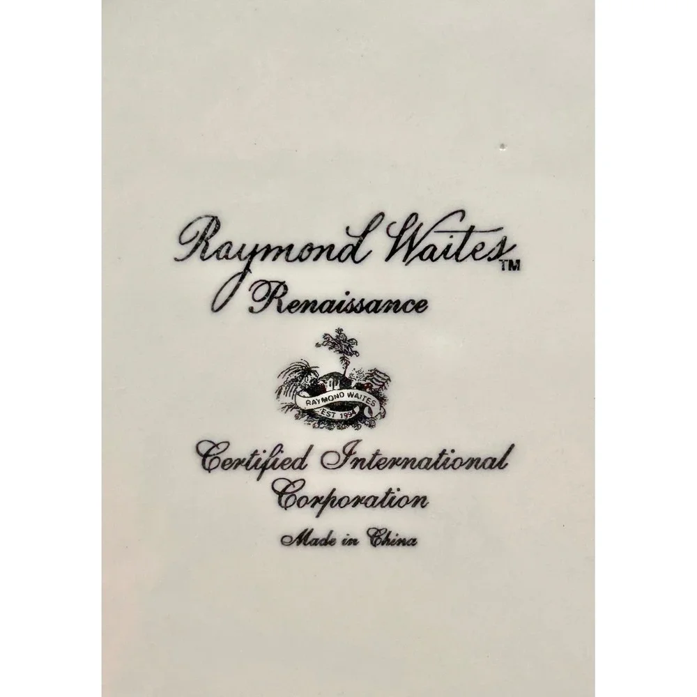 Raymond Waites Renaissance Salad Plates Set Fruit Floral Certified International